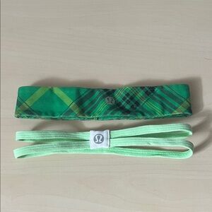 lululemon athletica Headband Set - Emerald Plaid & Mint
